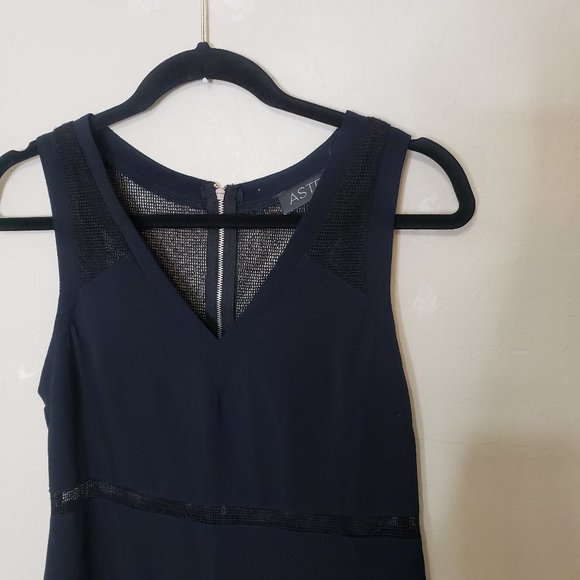 Astr Navy and Black Sheer Panel Dress - Picture 5 of 9